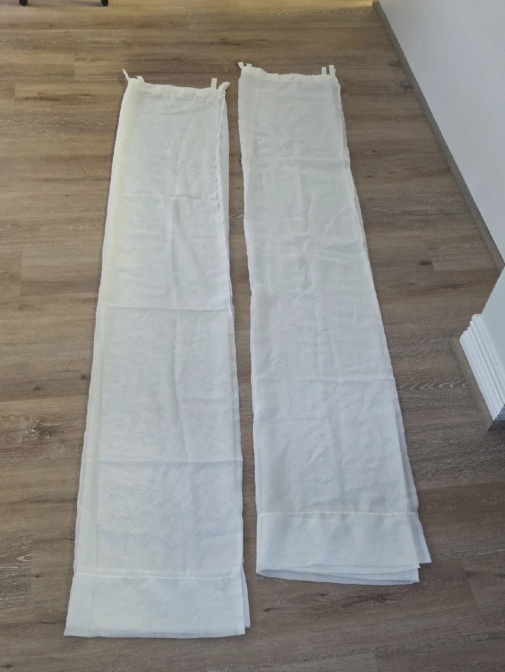 Soft Ivory Lightweight Sheer Tab Curtain Panels